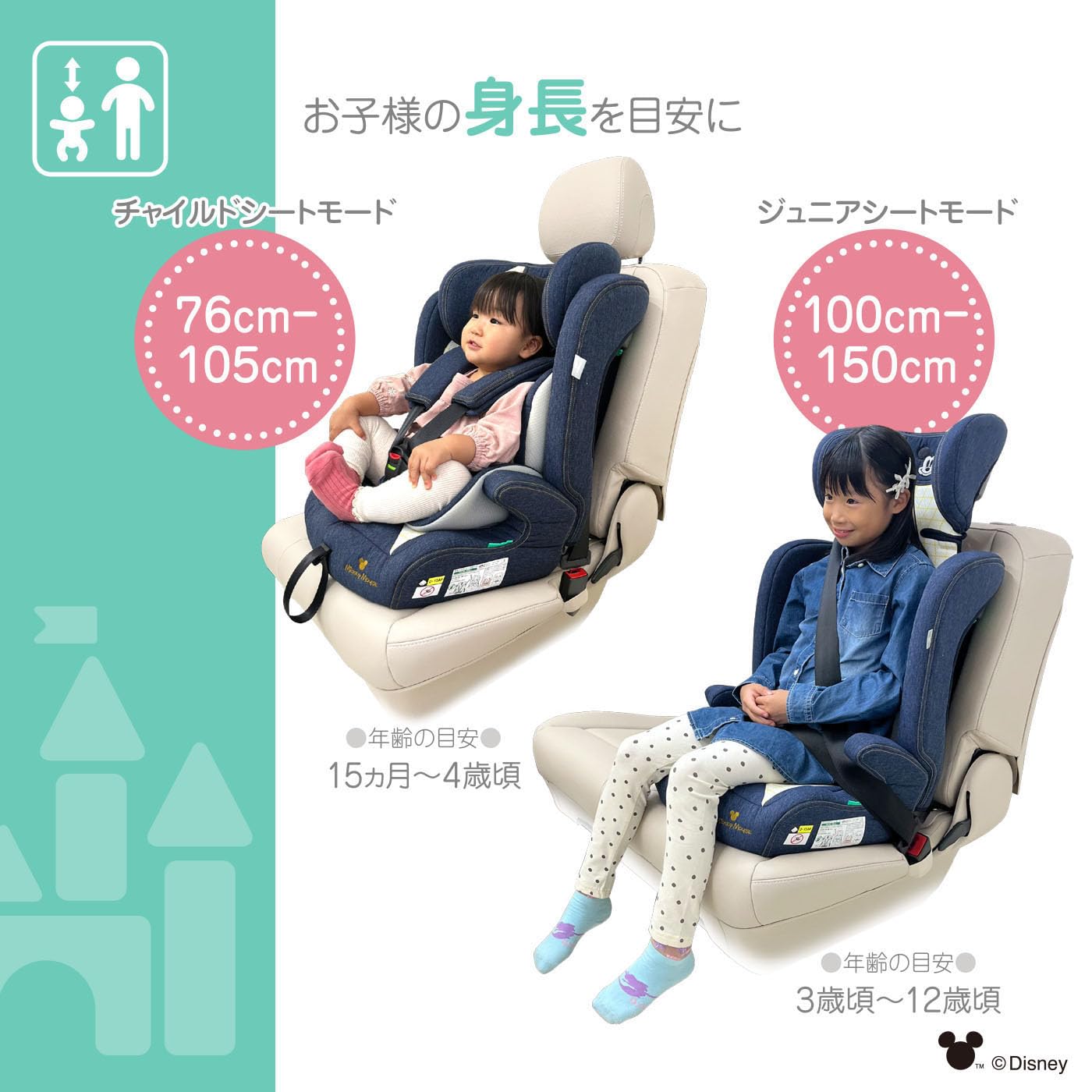 Amazon | ディズニー ハーネスジュニアネクスト/デニムミッキー 月齢15
